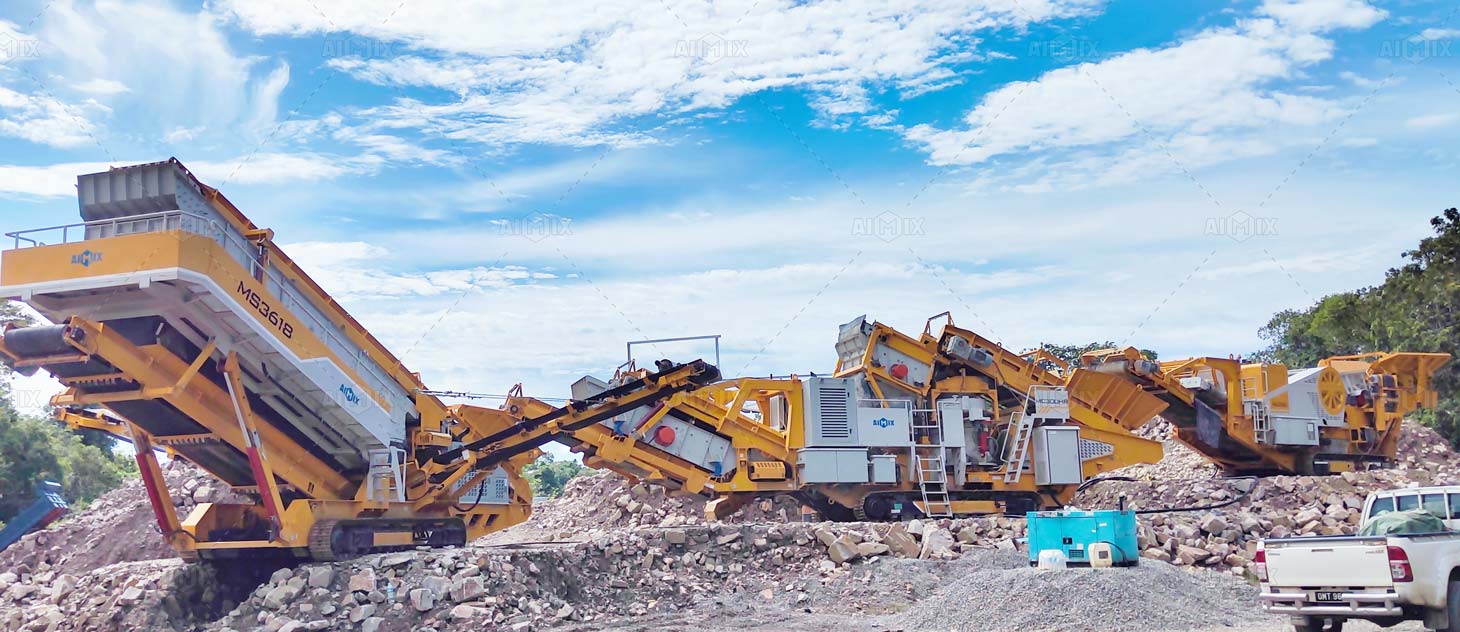 AIMIX installed one set of crawler mobile crusher in Malaysia for limestone crushing
