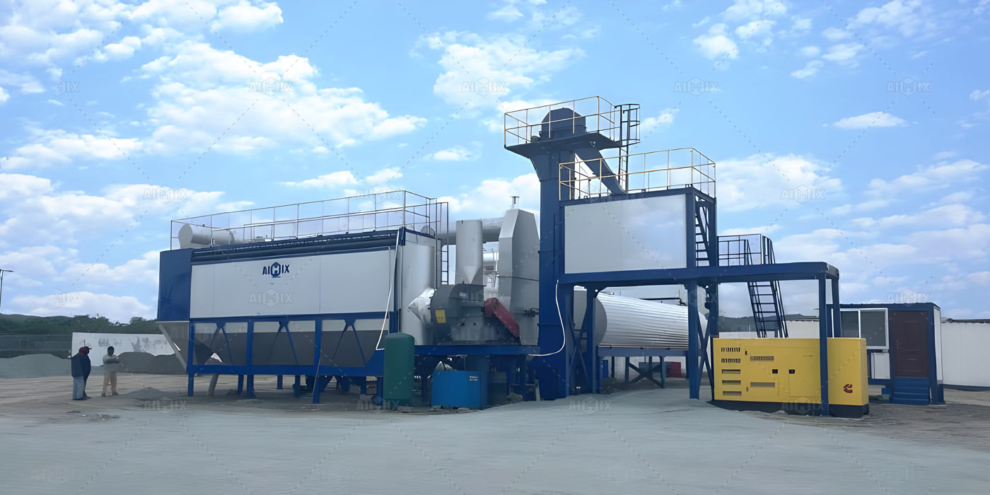 100 ton portable drum asphalt mixing plant in Ecuador