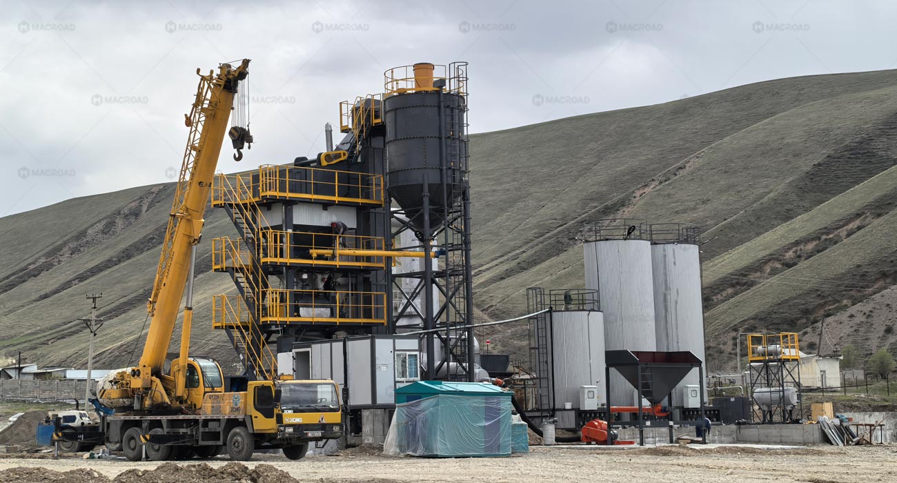 ALQ100 stationary type  asphalt hot mixing plant in Kyrgyzstan